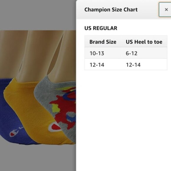 Champion Men's Multi Logo Super No Show Socks 3-Pack Shoe Size 6-12  Multi Color - Picture 10 of 14